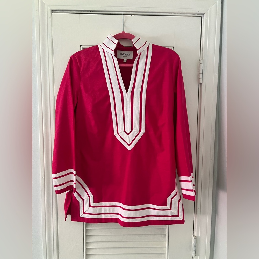 Elizabeth McKay Hot Pink and White Tunic